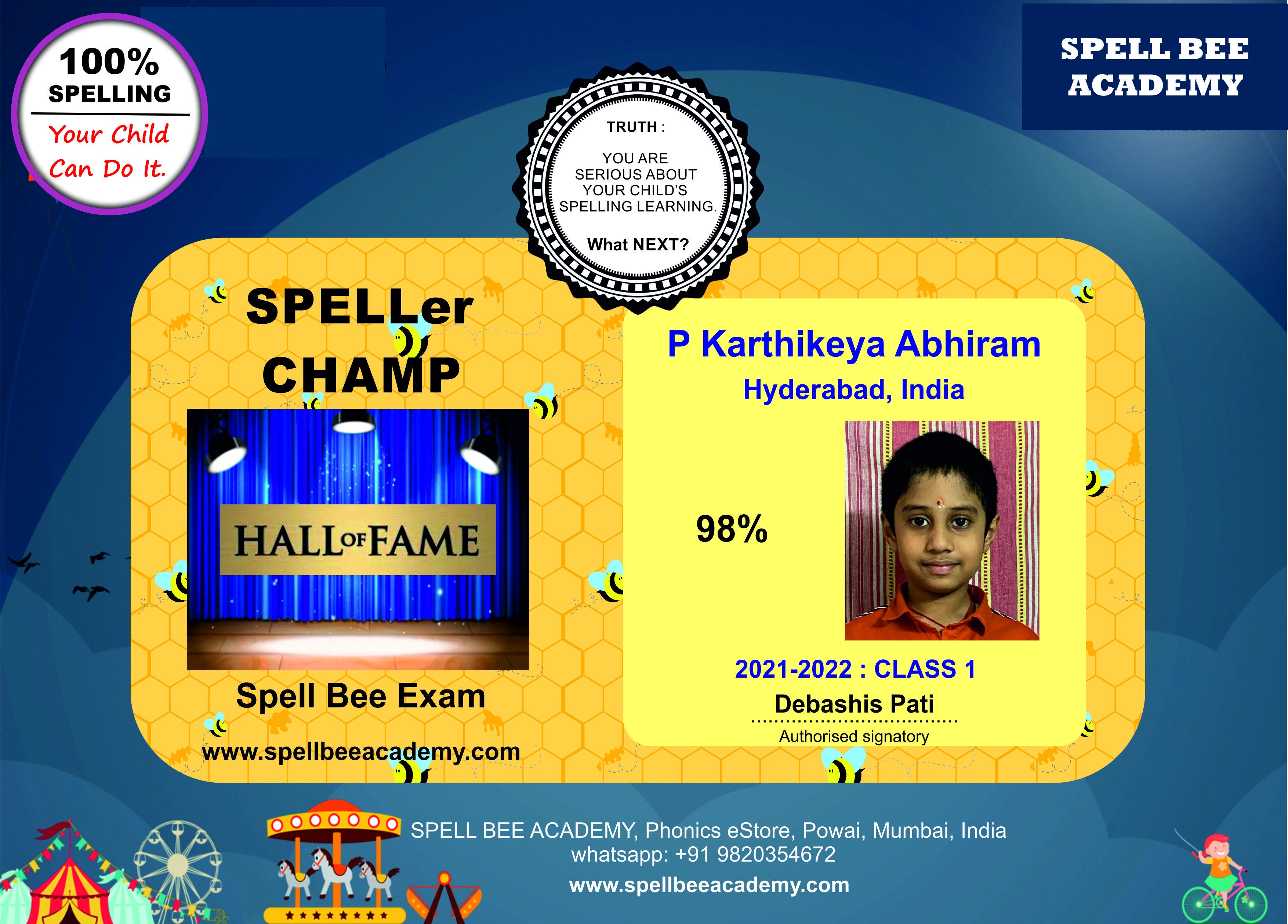 spell bee competition exam class 2
